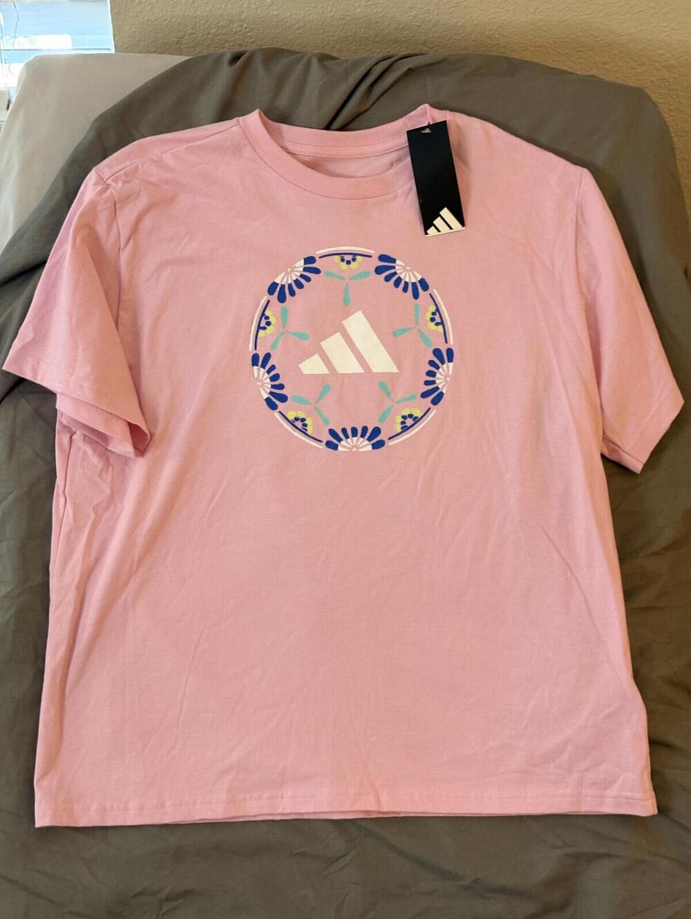adidas Pink Graphic Logo T-Shirt with Tags - Picture 13 of 15